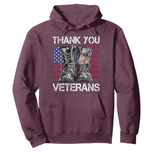 Thank You Veterans Hoodie American Flag Military Supportive Veterans Day TS10 Maroon Print Your Wear