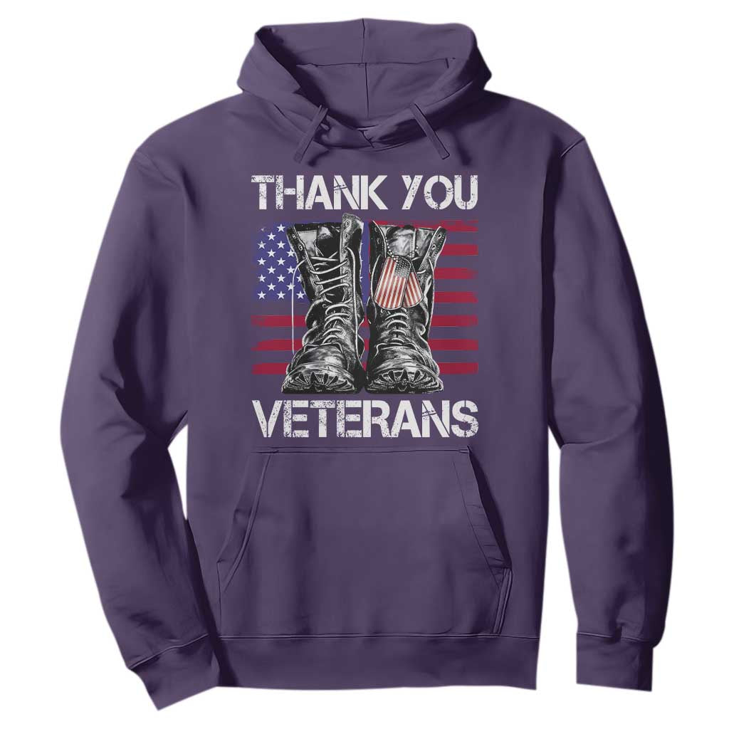 Thank You Veterans Hoodie American Flag Military Supportive Veterans Day TS10 Purple Print Your Wear