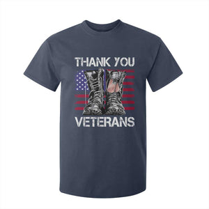 Thank You Veterans T Shirt For Kid American Flag Military Supportive Veterans Day TS10 Navy Print Your Wear