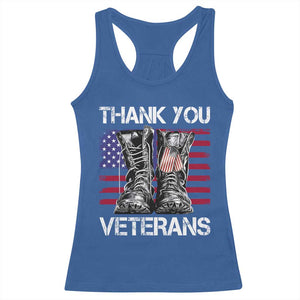 Thank You Veterans Racerback Tank Top American Flag Military Supportive Veterans Day TS10 Royal Blue Print Your Wear