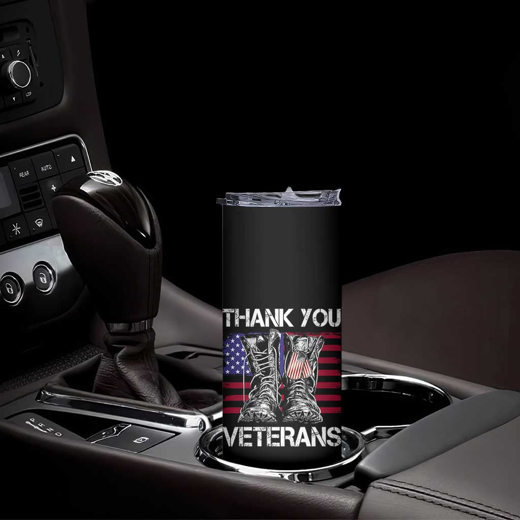Thank You Veterans Skinny Tumbler American Flag Military Supportive Veterans Day TS10 Print Your Wear