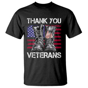 Thank You Veterans T Shirt American Flag Military Supportive Veterans Day TS10 Black Print Your Wear