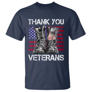 Thank You Veterans T Shirt American Flag Military Supportive Veterans Day TS10 Navy Print Your Wear