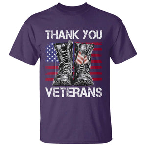 Thank You Veterans T Shirt American Flag Military Supportive Veterans Day TS10 Purple Print Your Wear