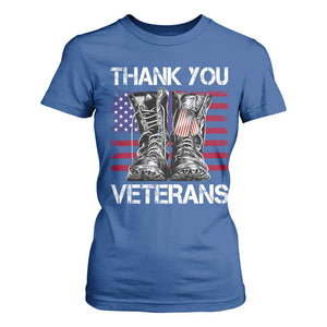 Thank You Veterans T Shirt For Women American Flag Military Supportive Veterans Day TS10 Royal Blue Print Your Wear