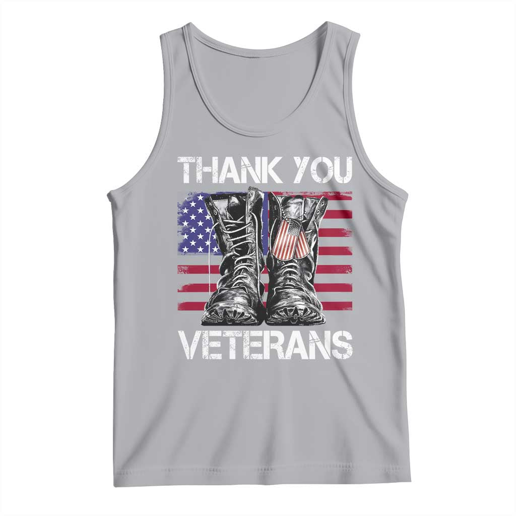 Thank You Veterans Tank Top American Flag Military Supportive Veterans Day TS10 Athletic Heather Print Your Wear