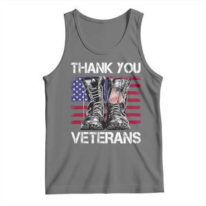 Thank You Veterans Tank Top American Flag Military Supportive Veterans Day TS10 Black Heather Print Your Wear