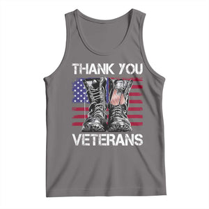Thank You Veterans Tank Top American Flag Military Supportive Veterans Day TS10 Deep Heather Print Your Wear