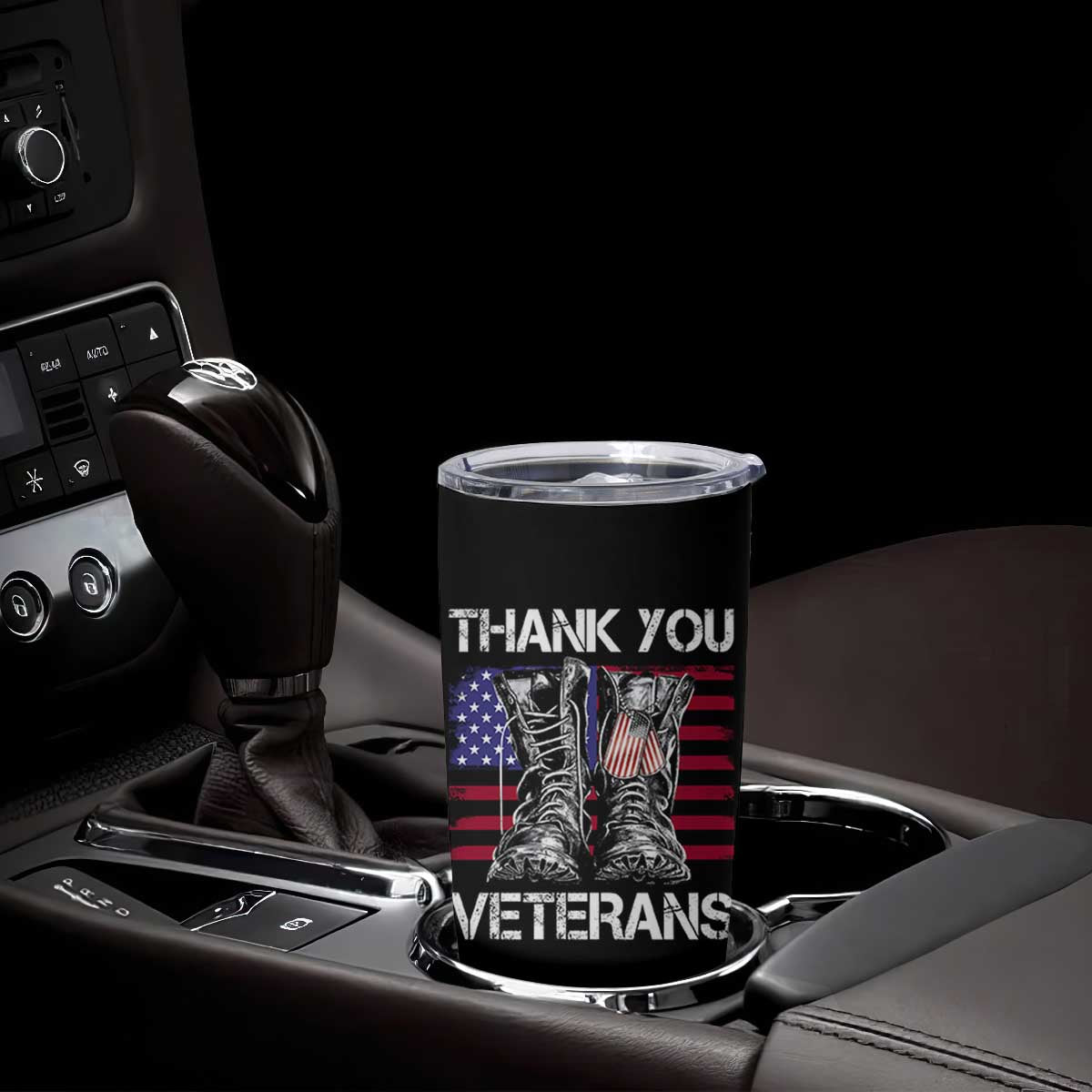 Thank You Veterans Tumbler Cup American Flag Military Supportive Veterans Day TS10 Print Your Wear