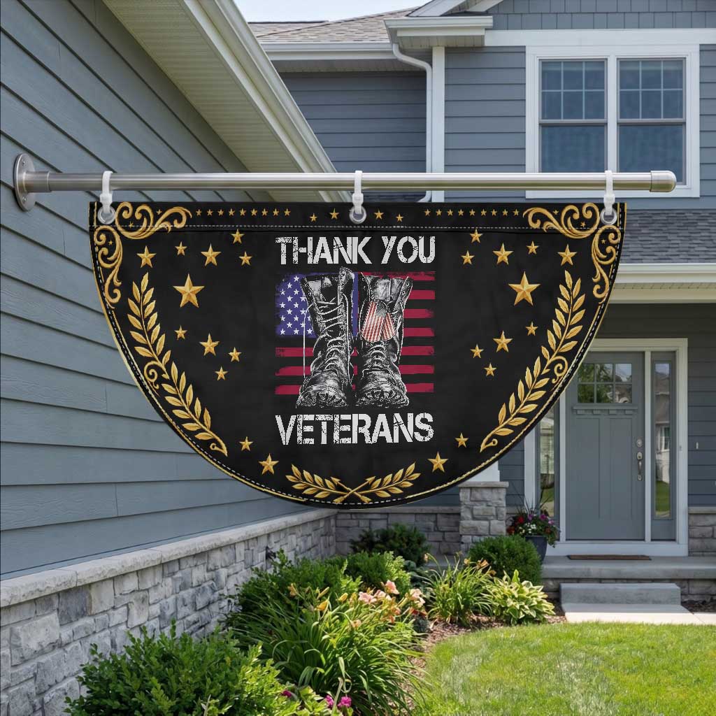 Thank You Veterans Patriotic Fan Flag American Flag Military Supportive Veterans Day