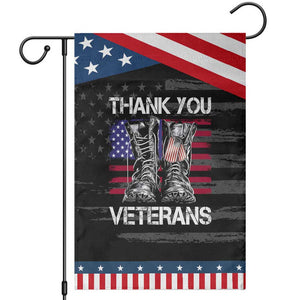 Thank You Veterans Garden Flag American Flag Military Supportive Veterans Day TS10 Distressed Black Blue Print Your Wear