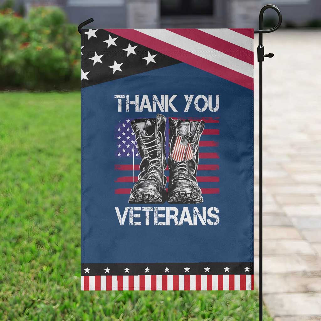 Thank You Veterans Garden Flag American Flag Military Supportive Veterans Day TS10 Classic Blue Black Print Your Wear