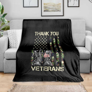 Thank You Veterans Throw Blanket Camo American Flag Military Supportive Veterans Day TS10 Print Your Wear