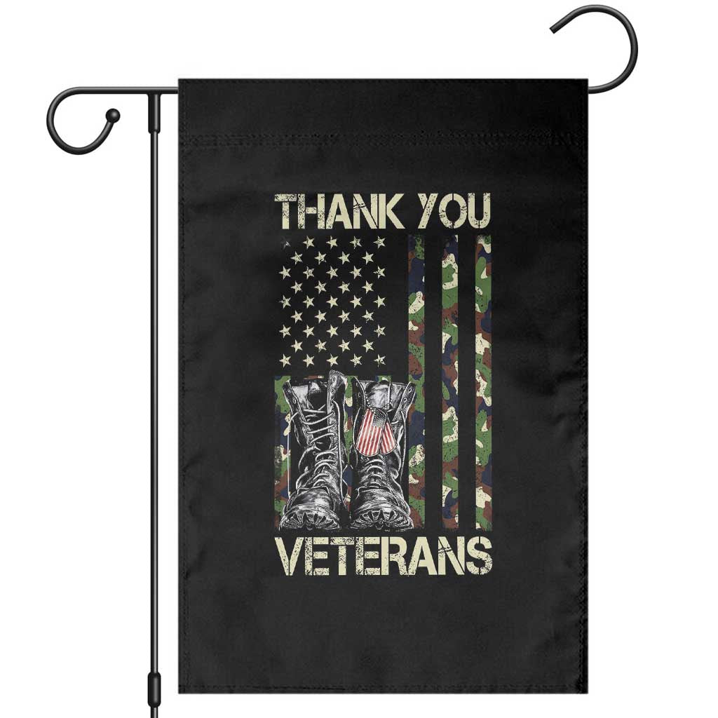 Thank You Veterans Garden Flag Camo American Flag Military Supportive Veterans Day TS10 Black Print Your Wear
