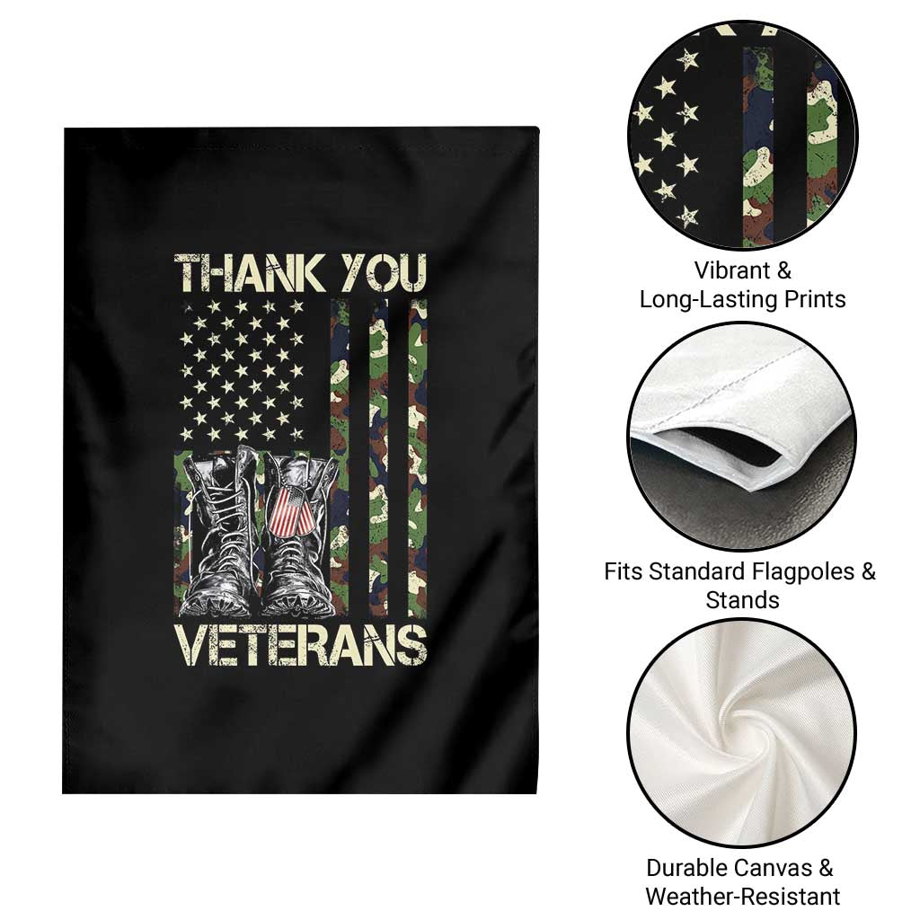 Thank You Veterans Garden Flag Camo American Flag Military Supportive Veterans Day TS10 Print Your Wear