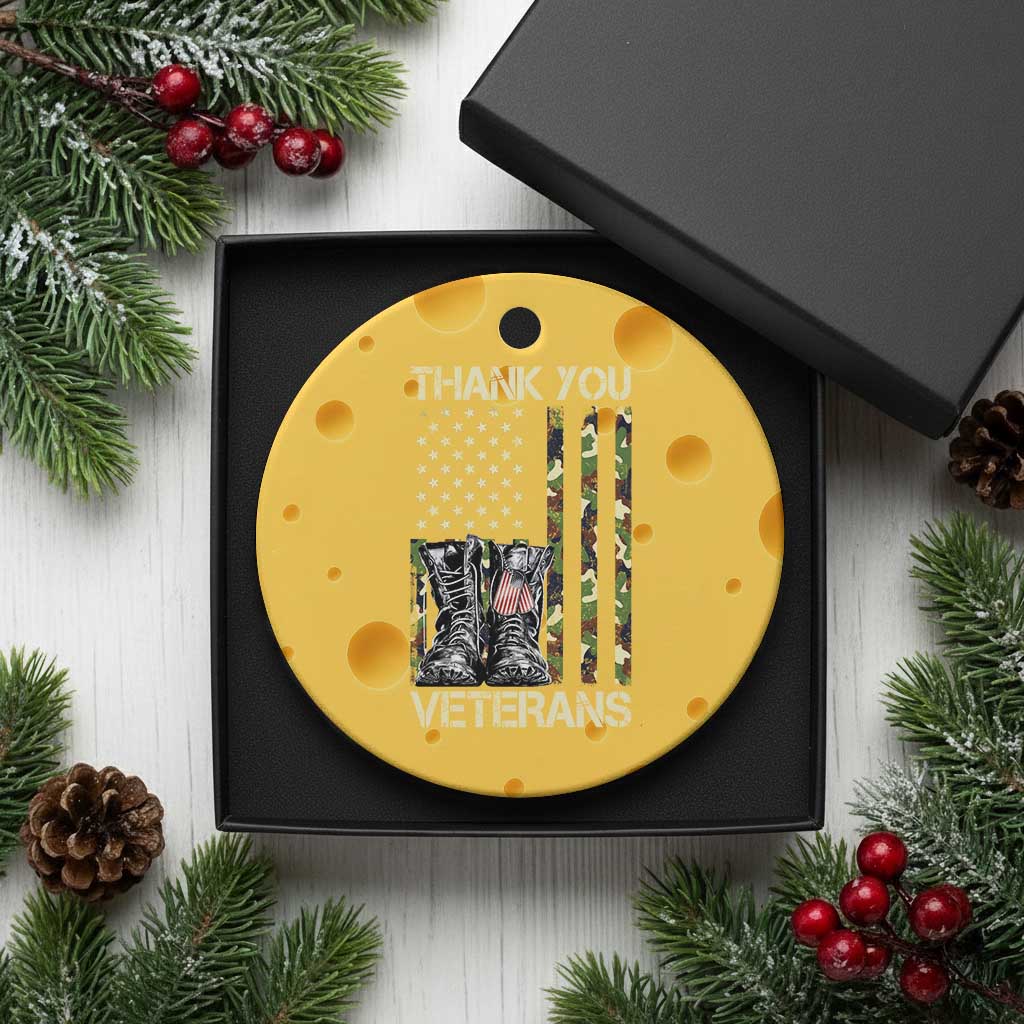 Thank You Veterans Ceramic Ornament Camo American Flag Military Supportive Veterans Day TS10 1pc Yellow Cheese Print Your Wear