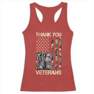 Thank You Veterans Racerback Tank Top Camo American Flag Military Supportive Veterans Day TS10 Red Print Your Wear