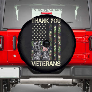 Thank You Veterans Spare Tire Cover Camo American Flag Military Supportive Veterans Day TS10 Black Print Your Wear