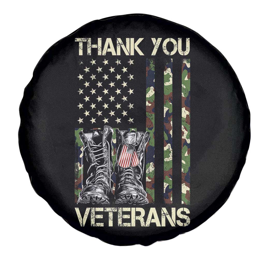 Thank You Veterans Spare Tire Cover Camo American Flag Military Supportive Veterans Day TS10 Print Your Wear