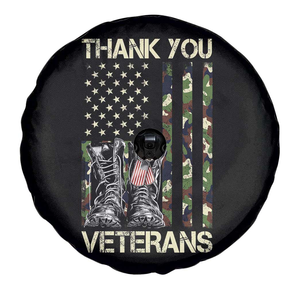 Thank You Veterans Spare Tire Cover Camo American Flag Military Supportive Veterans Day TS10 Print Your Wear