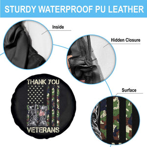 Thank You Veterans Spare Tire Cover Camo American Flag Military Supportive Veterans Day TS10 Print Your Wear