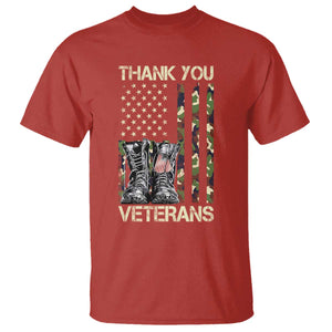 Thank You Veterans T Shirt Camo American Flag Military Supportive Veterans Day TS10 Red Print Your Wear