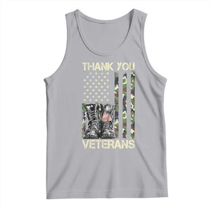 Thank You Veterans Tank Top Camo American Flag Military Supportive Veterans Day TS10 Athletic Heather Print Your Wear