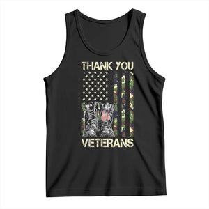 Thank You Veterans Tank Top Camo American Flag Military Supportive Veterans Day TS10 Black Print Your Wear