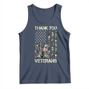 Thank You Veterans Tank Top Camo American Flag Military Supportive Veterans Day TS10 Navy Print Your Wear