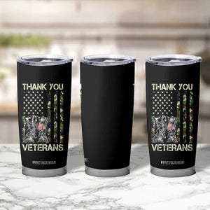 Thank You Veterans Tumbler Cup Camo American Flag Military Supportive Veterans Day TS10 Print Your Wear