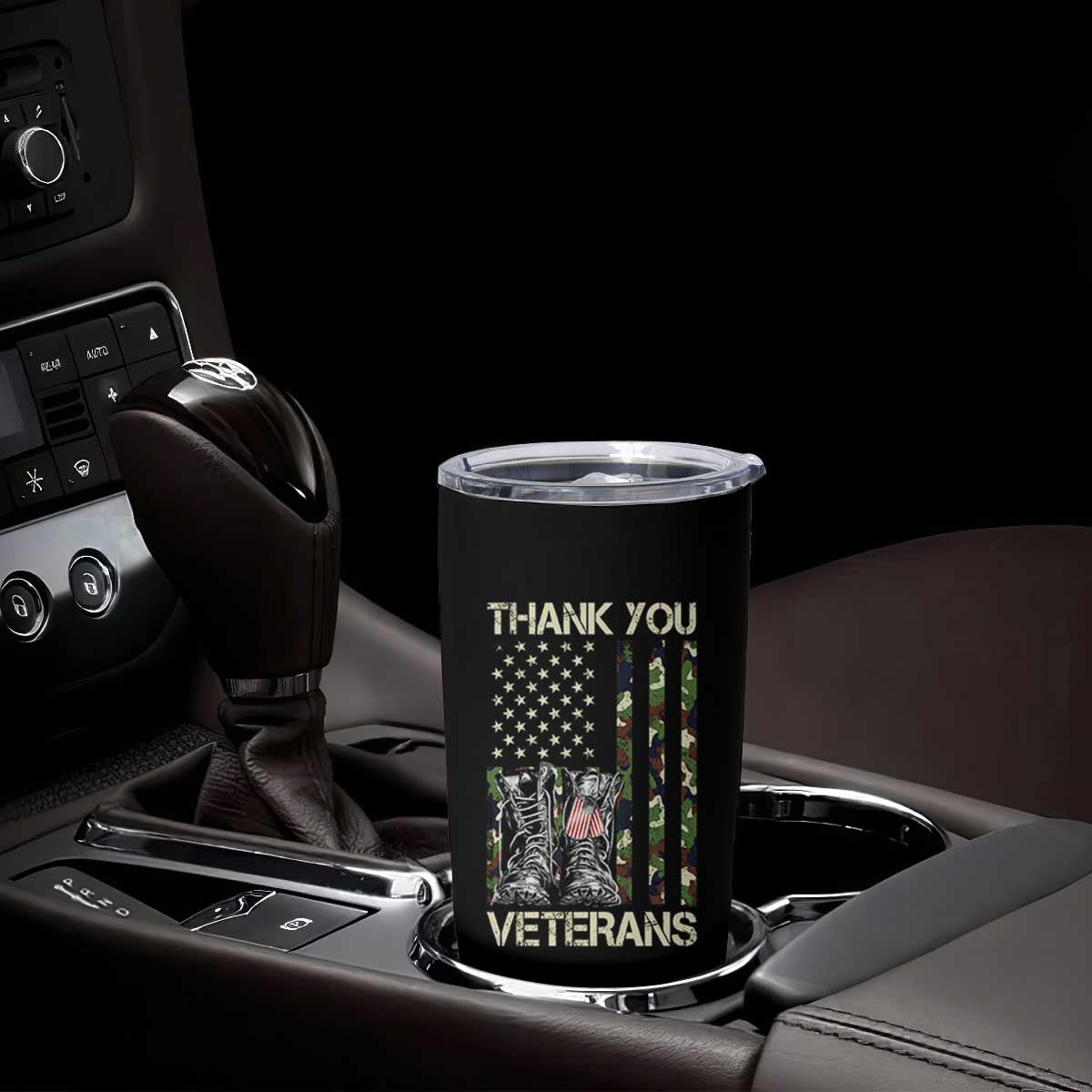 Thank You Veterans Tumbler Cup Camo American Flag Military Supportive Veterans Day TS10 Print Your Wear