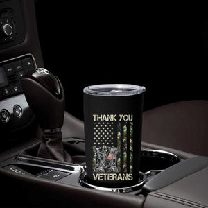 Thank You Veterans Tumbler Cup Camo American Flag Military Supportive Veterans Day TS10 Print Your Wear
