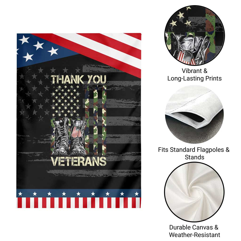 Thank You Veterans Garden Flag Camo American Flag Military Supportive Veterans Day TS10 Print Your Wear