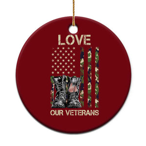 Love Our Veterans Ceramic Ornament Camo American Flag Military Supportive Veterans Day TS10 1pc Red Print Your Wear