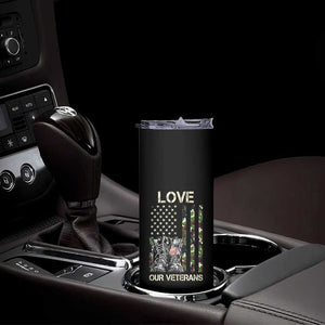 Love Our Veterans Skinny Tumbler Camo American Flag Military Supportive Veterans Day TS10 Print Your Wear