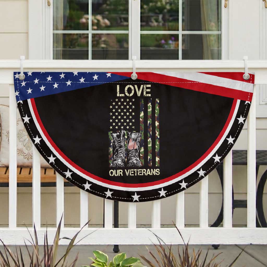 Love Our Veterans Patriotic Fan Flag Camo American Flag Military Supportive Veterans Day