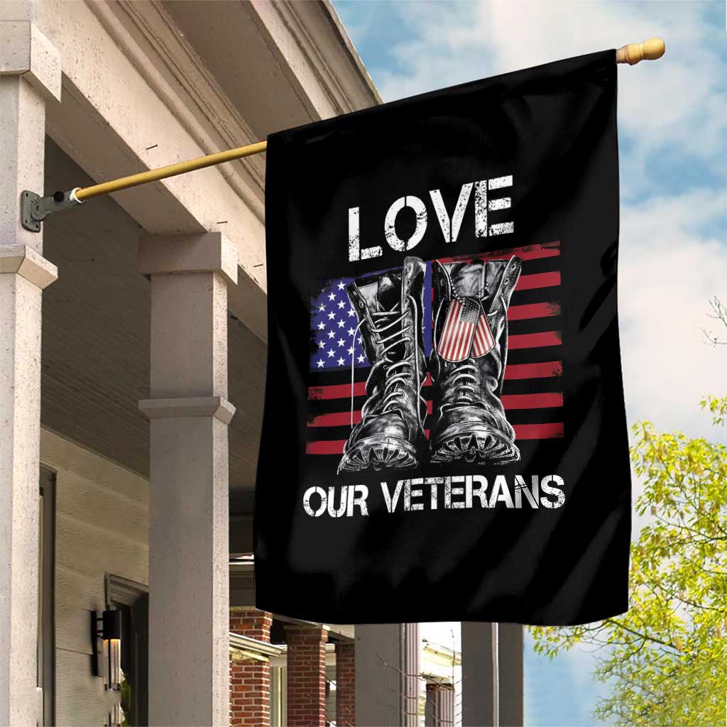 Love Our Veterans Garden Flag American Flag Military Supportive Veterans Day TS10 Print Your Wear