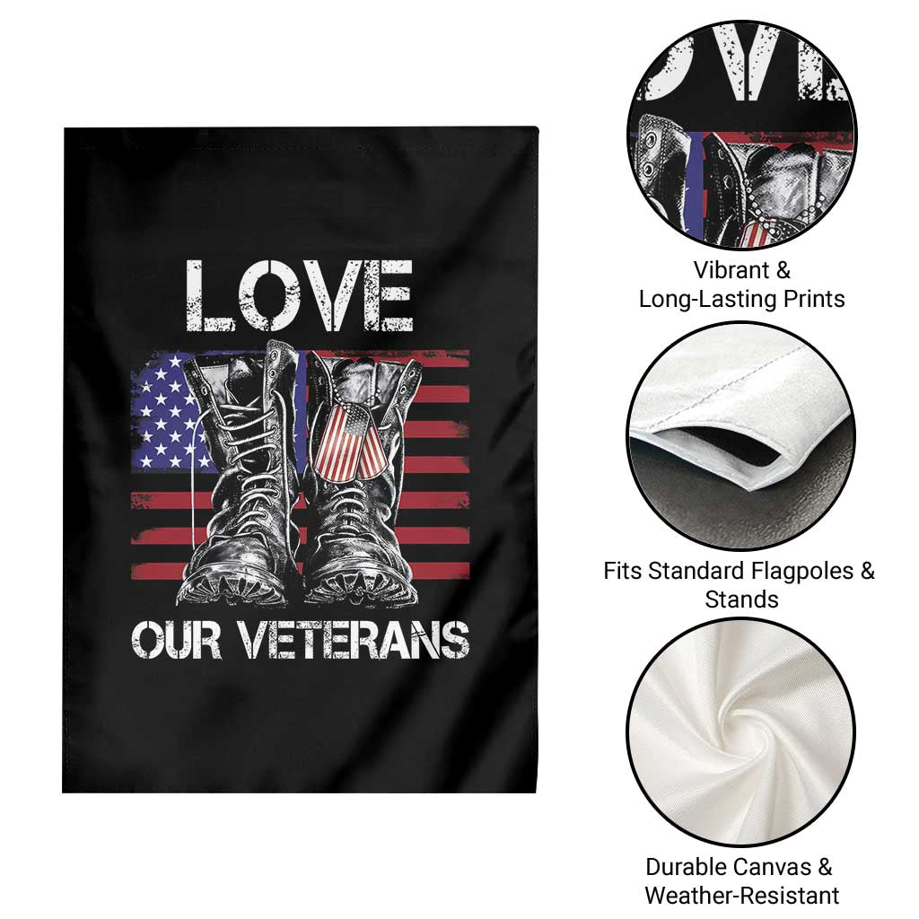 Love Our Veterans Garden Flag American Flag Military Supportive Veterans Day TS10 Print Your Wear