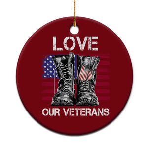 Love Our Veterans Ceramic Ornament American Flag Military Supportive Veterans Day TS10 1pc Red Print Your Wear