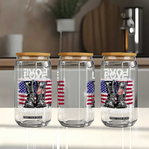 Love Our Veterans Glass Can American Flag Military Supportive Veterans Day TS10 Print Your Wear