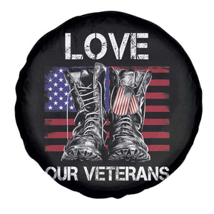 Love Our Veterans Spare Tire Cover American Flag Military Supportive Veterans Day TS10 Print Your Wear
