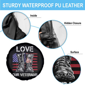 Love Our Veterans Spare Tire Cover American Flag Military Supportive Veterans Day TS10 Print Your Wear