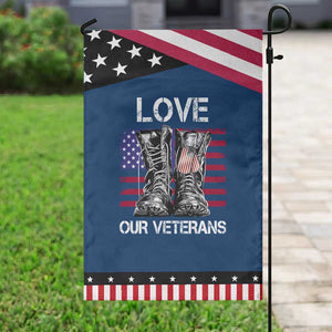Love Our Veterans Garden Flag American Flag Military Supportive Veterans Day TS10 Classic Blue Black Print Your Wear