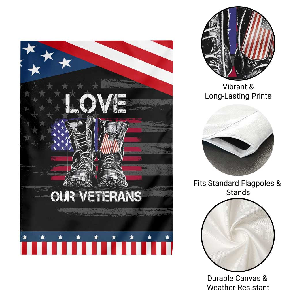 Love Our Veterans Garden Flag American Flag Military Supportive Veterans Day TS10 Print Your Wear