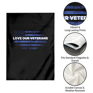 Love Our Veterans Garden Flag Veterans Day Grunge American Flag TS10 Print Your Wear