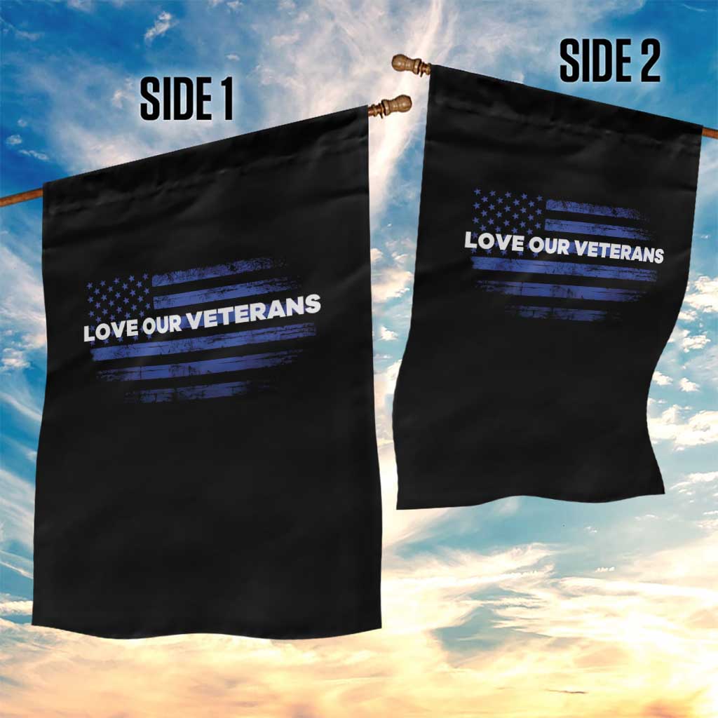 Love Our Veterans Garden Flag Veterans Day Grunge American Flag TS10 Print Your Wear