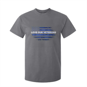 Love Our Veterans T Shirt For Kid Veterans Day Grunge American Flag TS10 Charcoal Print Your Wear