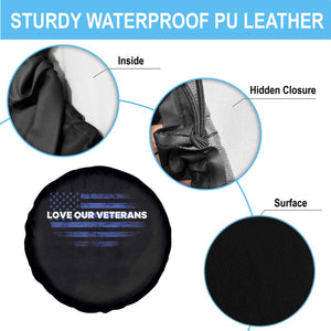 Love Our Veterans Spare Tire Cover Veterans Day Grunge American Flag TS10 Print Your Wear