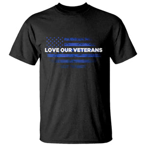 Love Our Veterans T Shirt Veterans Day Grunge American Flag TS10 Black Print Your Wear
