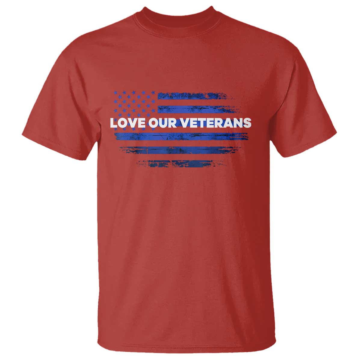 Love Our Veterans T Shirt Veterans Day Grunge American Flag TS10 Red Print Your Wear